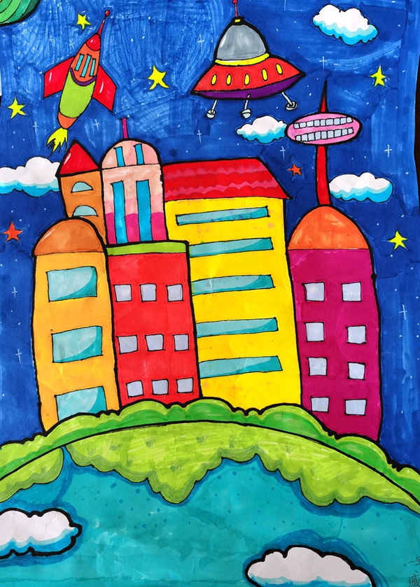 桓仁县实验小学·一年十三班·刘仁熙·幻想画_学生才艺_学生频道