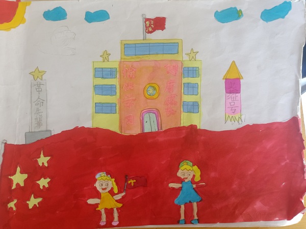 桓仁县二户来小学一年二班于佳玉绘画作品我们是祖国的花朵